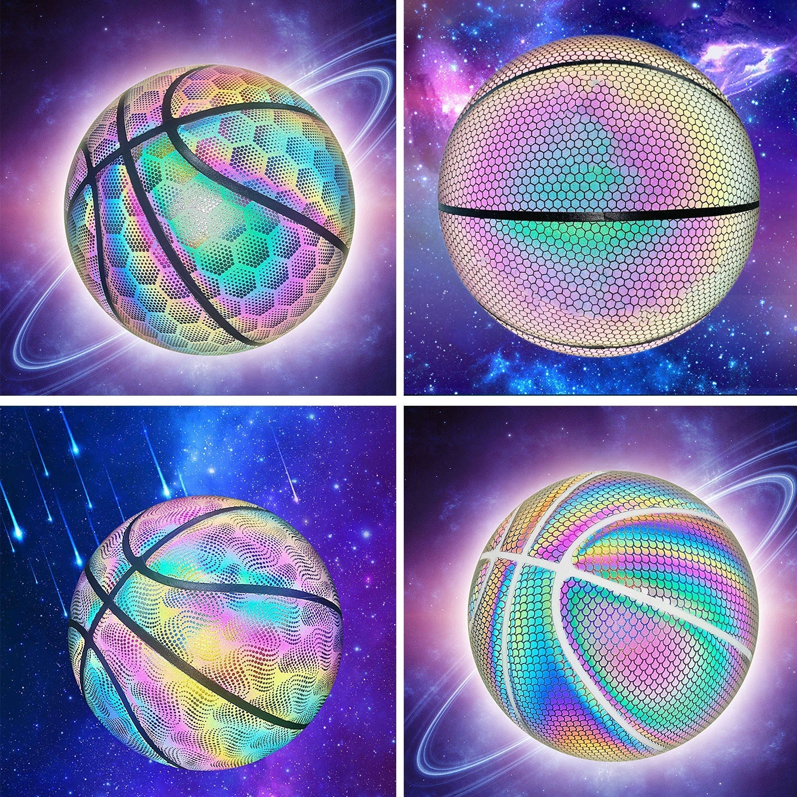 Three-Dimensional Luminous Reflective Basketball Fun Game At Night