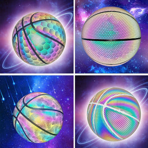 Three-Dimensional Luminous Reflective Basketball Fun Game At Night