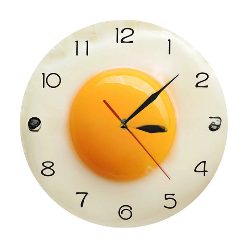 Exclusive Creative Poached Egg Modern Minimalist Decorative Mute Clock Wall Clock Guest Restaurant Clock