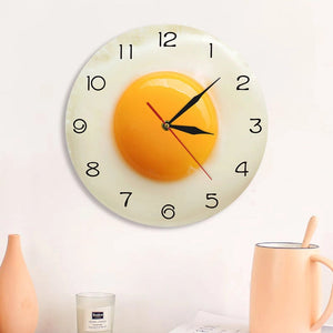Exclusive Creative Poached Egg Modern Minimalist Decorative Mute Clock Wall Clock Guest Restaurant Clock