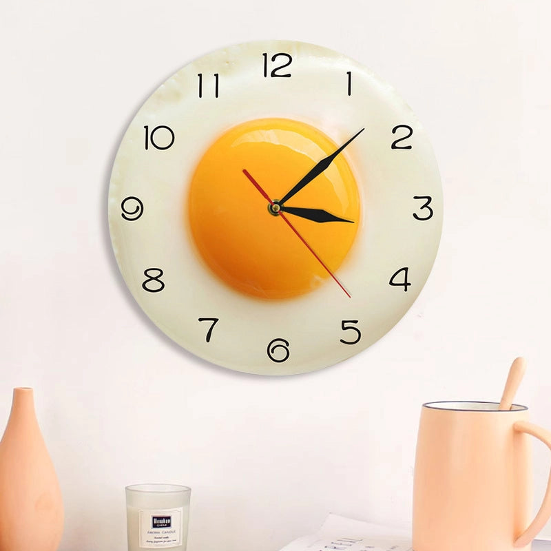 Exclusive Creative Poached Egg Modern Minimalist Decorative Mute Clock Wall Clock Guest Restaurant Clock