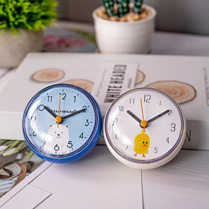 Fashion Simple Mini Suction Cup Wall Clock Bathroom Anti-fog Waterproof Clock Kitchen Clock Small Quartz Clock Table Clock 7cm