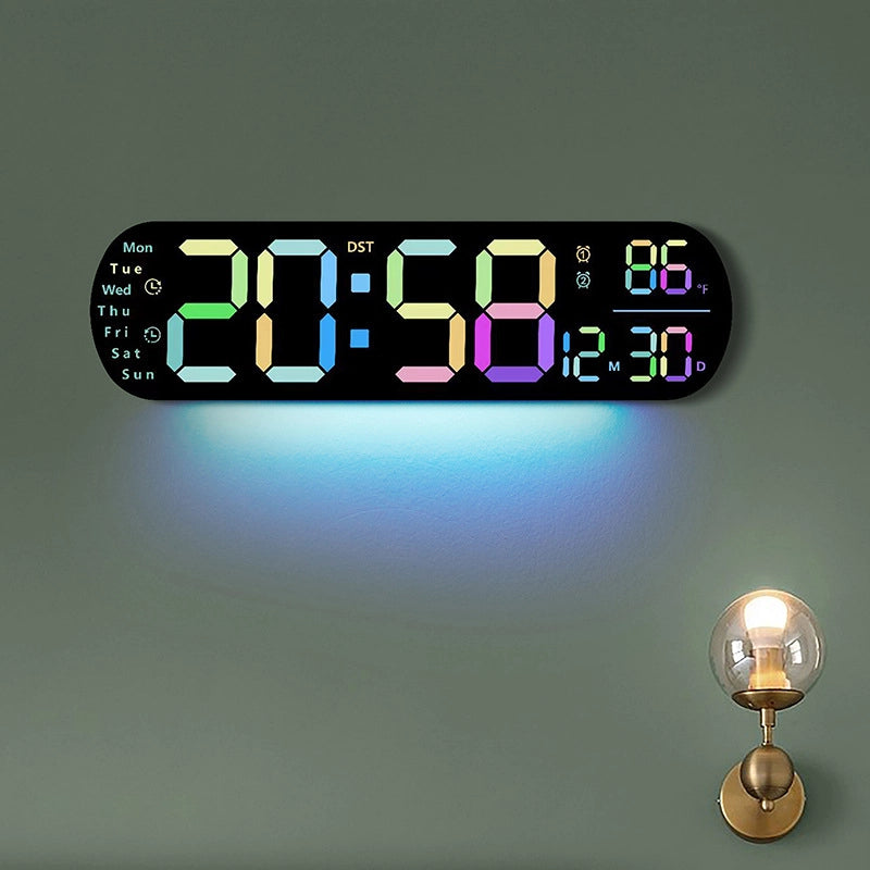 Creative New Wall Clock Multi-function Clock Living Room Clock Large Screen LED Digital Alarm Clock Timing 5502