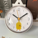 Fashion Simple Mini Suction Cup Wall Clock Bathroom Anti-fog Waterproof Clock Kitchen Clock Small Quartz Clock Table Clock 7cm