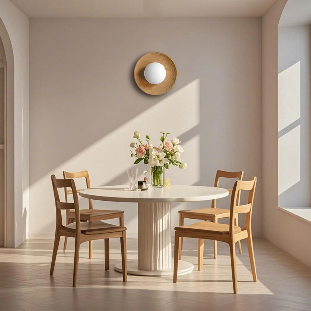 Natural Simple Wood Wall Light