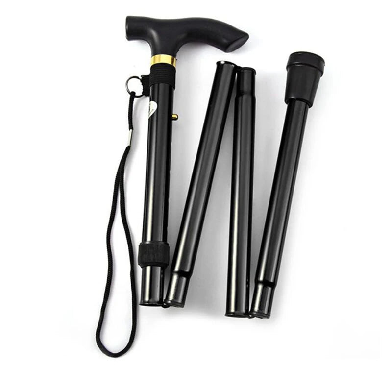 Folding Adjustable Aluminum Walking Cane with T Handle Grip