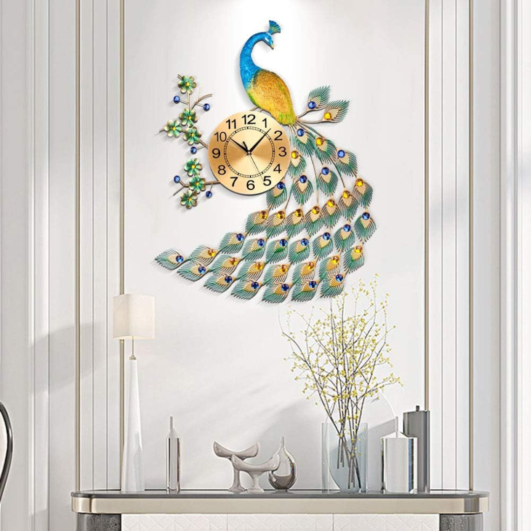 Vintura - Elegant Peacock Wall Clock