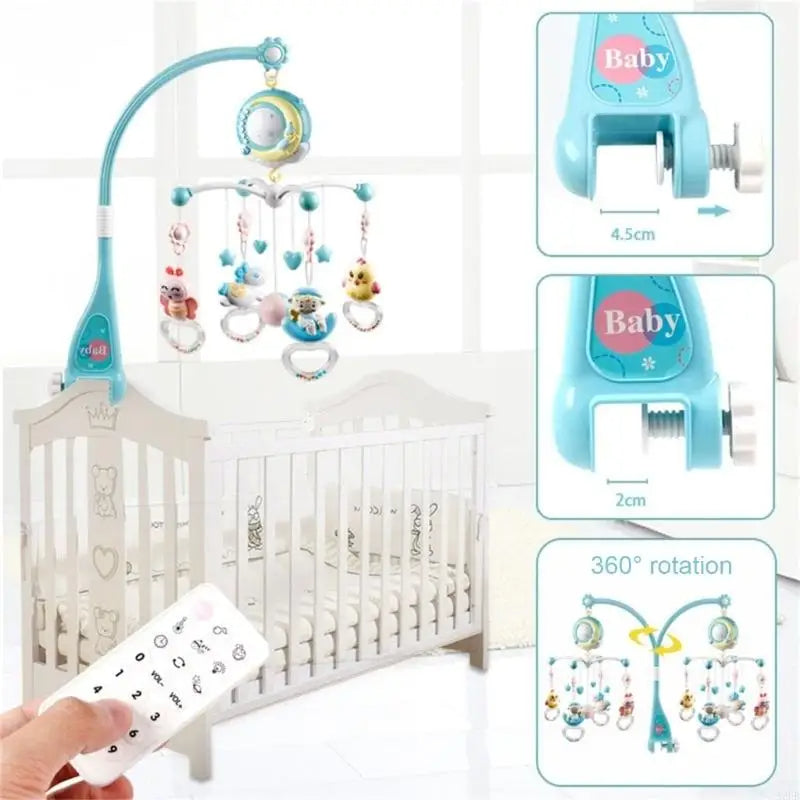Baby Crib Mobile with Music, Lights, Projection, and Remote