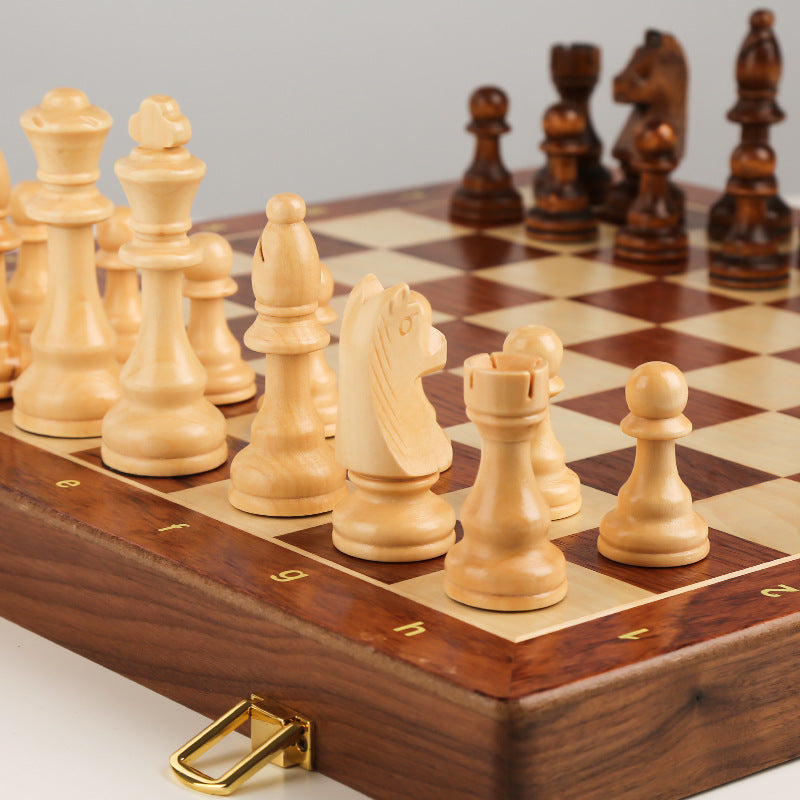 Large Magnetic Wooden Folding Chess Set