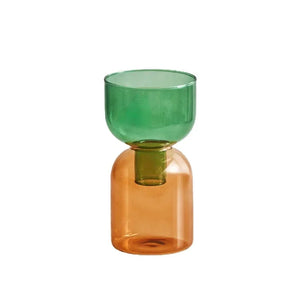 2 Piece Mini Glass Terrarium Vases For Hydroponic Plant Decor 1005005937039100-YellowGreen Set