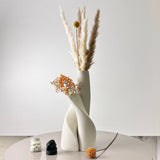 2 Piece Modern Double Plastic Dried Flower Vase Set For Home 1005009116145358-Black