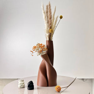 2 Piece Modern Double Plastic Dried Flower Vase Set For Home 1005009116145358-Black