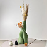 2 Piece Modern Double Plastic Dried Flower Vase Set For Home 1005009116145358-Black