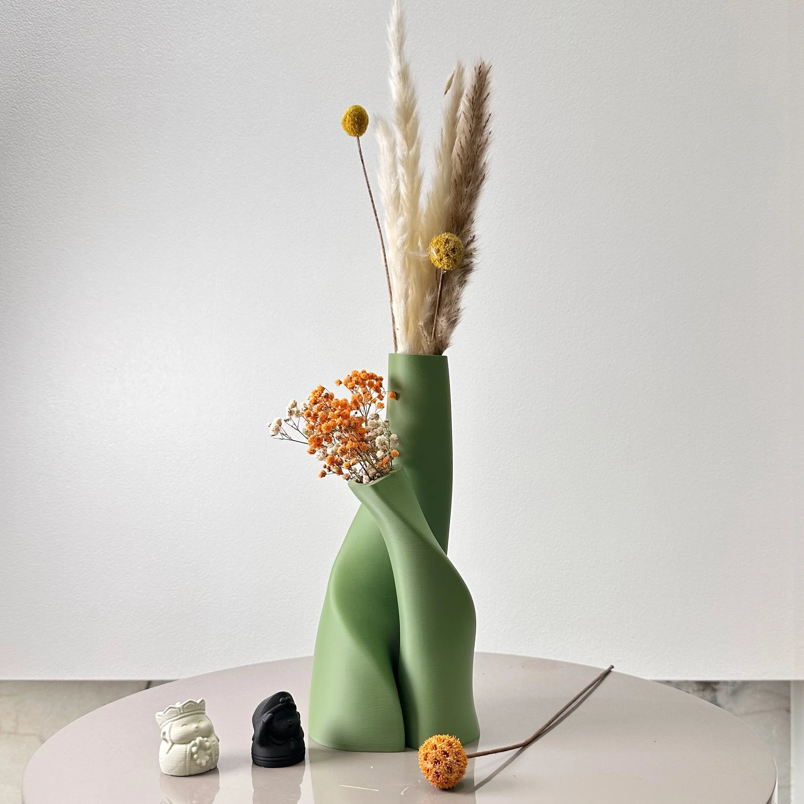 2 Piece Modern Double Plastic Dried Flower Vase Set For Home 1005009116145358-Black