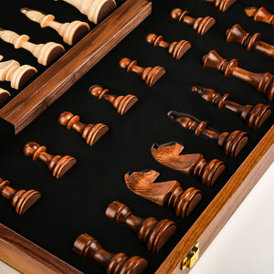 Large Magnetic Wooden Folding Chess Set
