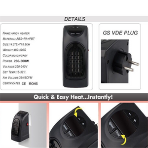 Portable Electric Wall Heater With Adjustable Thermostat For Home