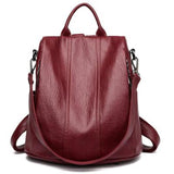 All Match Leather Soft Leather Anti Theft Multifunctional Backpack