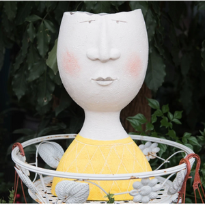 Face Planter Figurine Head Planter Pot