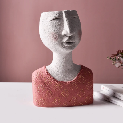 Face Planter Figurine Head Planter Pot