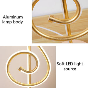 21W Modern Golden Music Note Led Desk Lamp For Bedroom Bedside Night Light