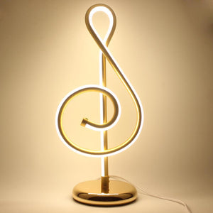 21W Modern Golden Music Note Led Desk Lamp For Bedroom Bedside Night Light