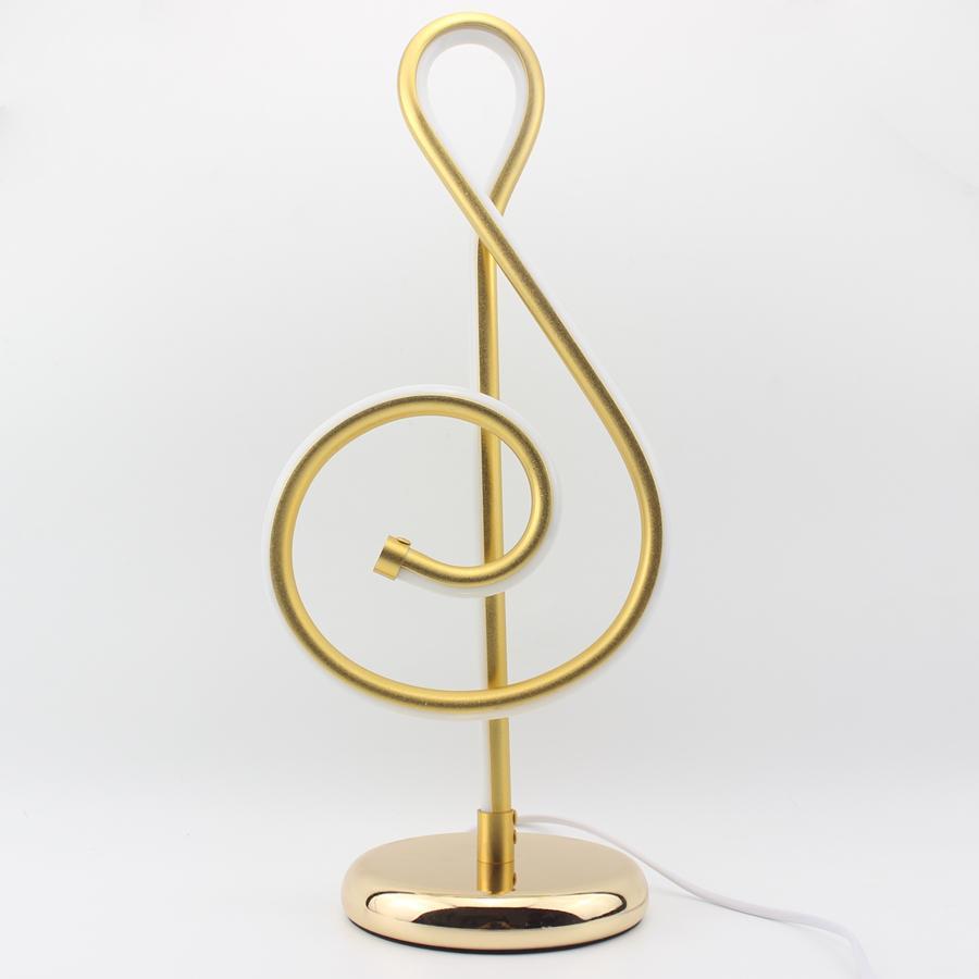 21W Modern Golden Music Note Led Desk Lamp For Bedroom Bedside Night Light