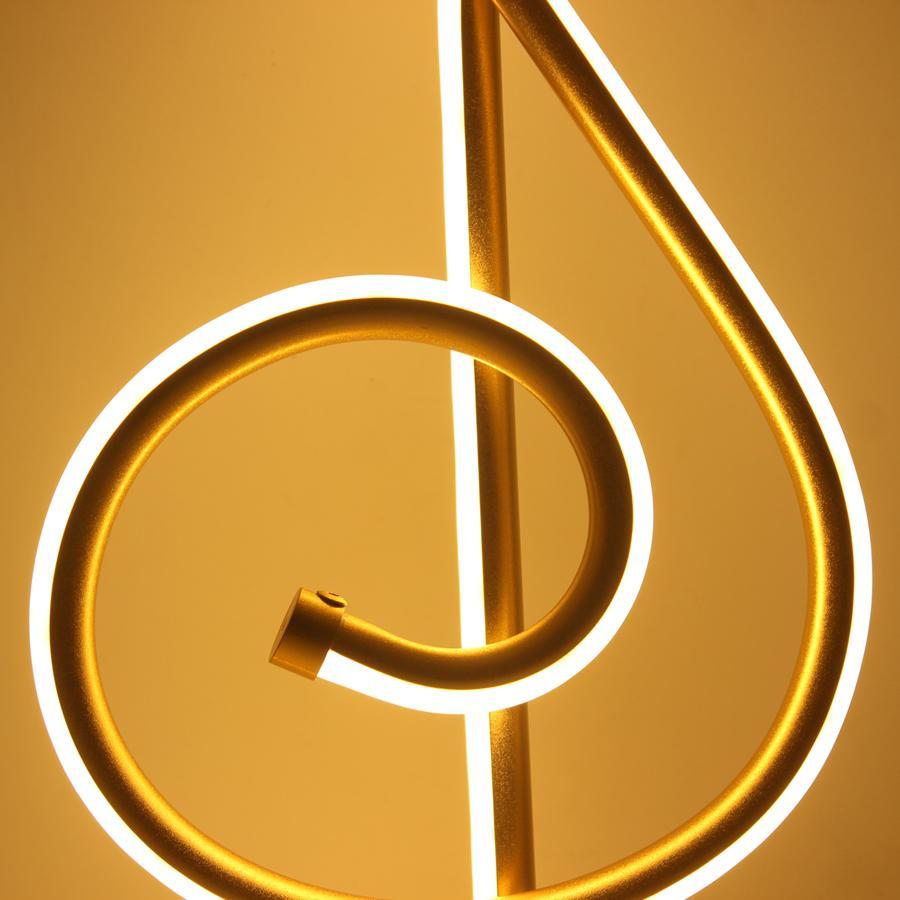 21W Modern Golden Music Note Led Desk Lamp For Bedroom Bedside Night Light