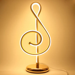 21W Modern Golden Music Note Led Desk Lamp For Bedroom Bedside Night Light