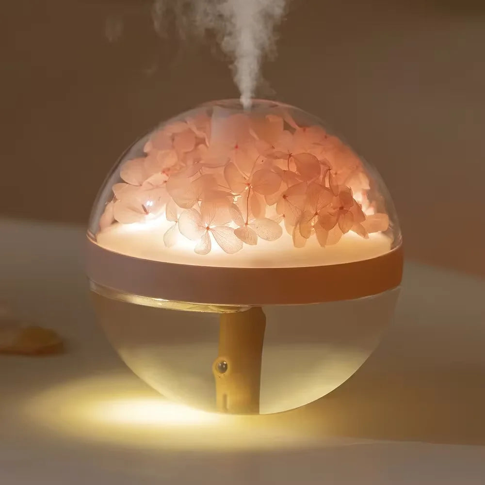 270Ml Usb Rechargeable Ultrasonic Humidifier With Led Light Flower Design 1005005870231987-Purple