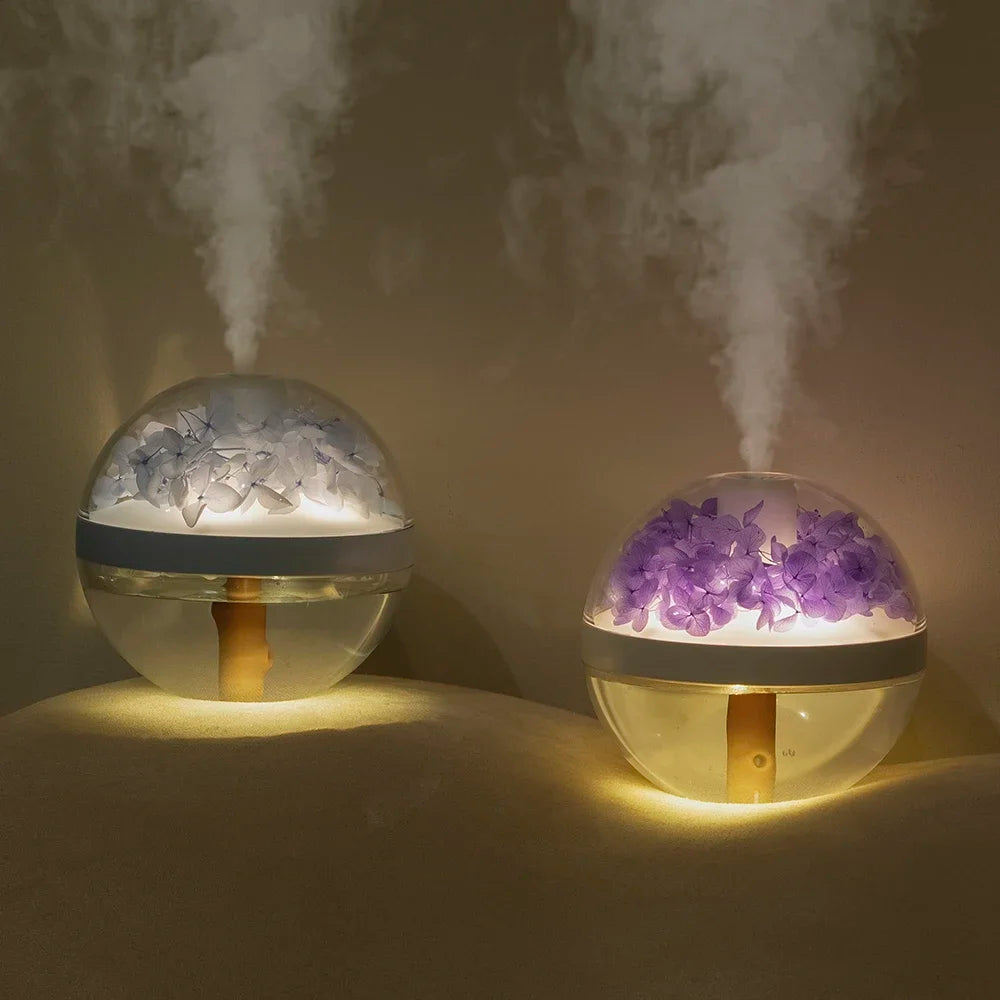 270Ml Usb Rechargeable Ultrasonic Humidifier With Led Light Flower Design 1005005870231987-Purple
