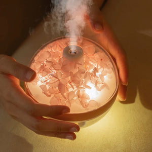 270Ml Usb Rechargeable Ultrasonic Humidifier With Led Light Flower Design 1005005870231987-Purple