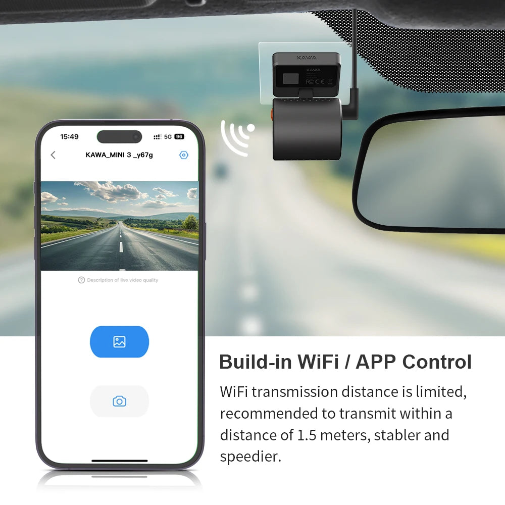2K Mini Car Dash Camera With Wifi App Voice Control 1005006904612618-Voice Control-None
