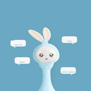 Baby Music Flashing Teether Rattle With Rabbit Hand Bells Mobile For Newborn 0-12M