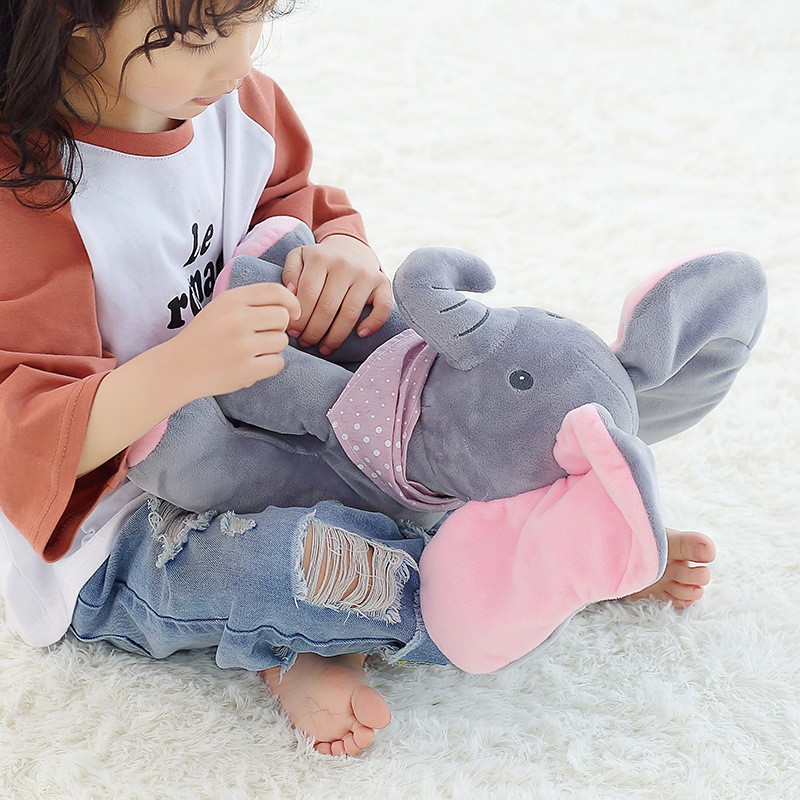 Peek-A-Boo Elephant Plush Toy Children'S Educational Electric
