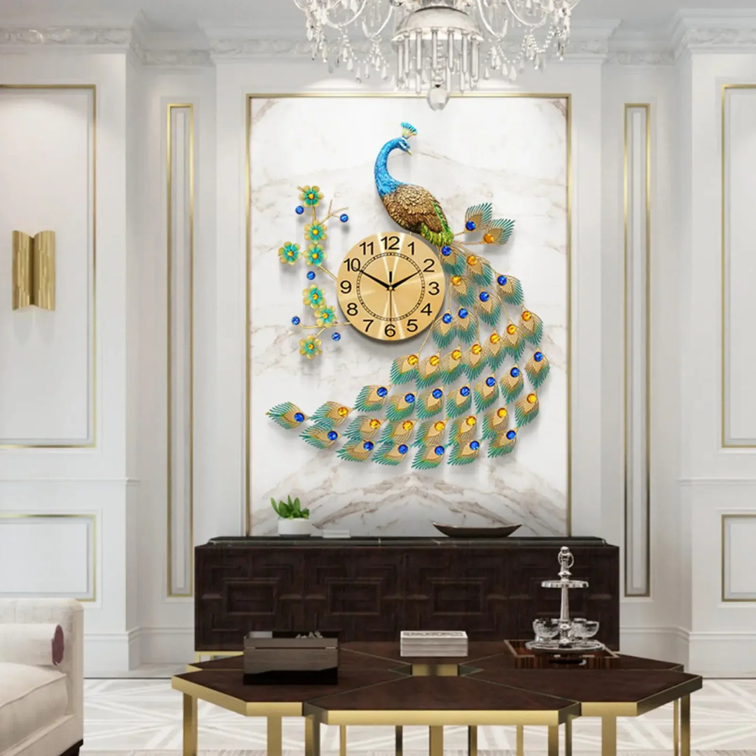 Vintura - Elegant Peacock Wall Clock
