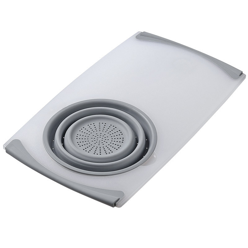 Multi-Functional Over Sink Chopping Board With Collapsible Colander