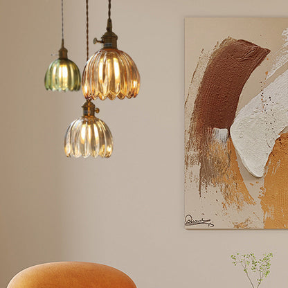Modern Retro Glass Flower Pendant Light
