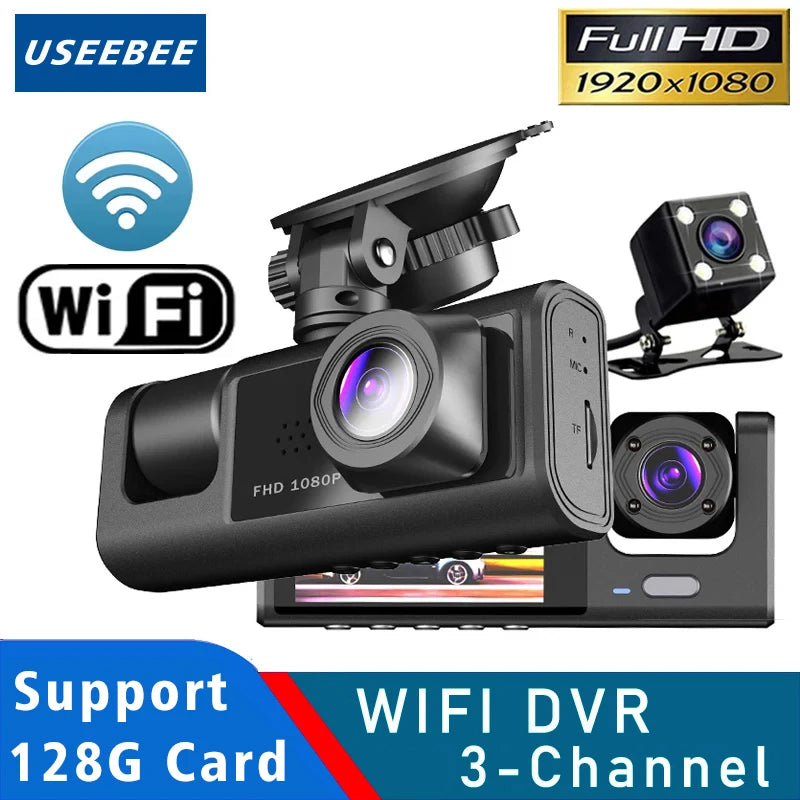 3 Channel Wifi Car Dvr Dash Cam With Cabin Camera 1080P 1005009045171650-Wifi-3 Camera-BL