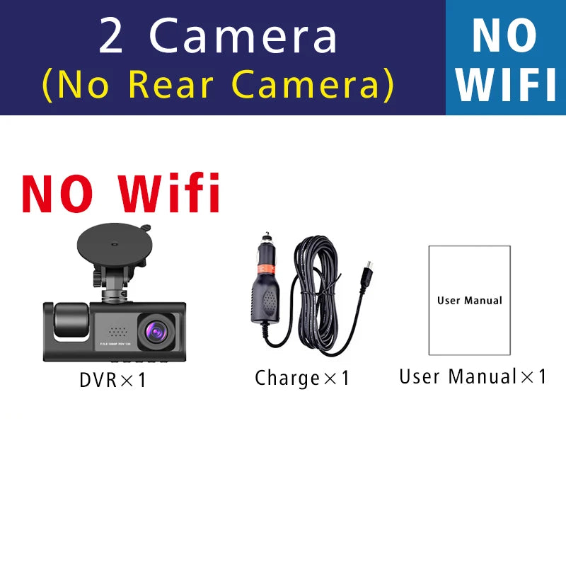 3 Channel Wifi Car Dvr Dash Cam With Cabin Camera 1080P 1005009045171650-Wifi-3 Camera-BL