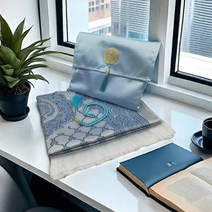 3 Piece Muslim Prayer Mat Set With Bag And Beads 1005008404522827-B-03