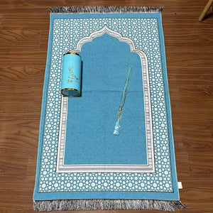 3 Piece Muslim Prayer Mat Set With Bag And Beads 1005008404522827-B-03