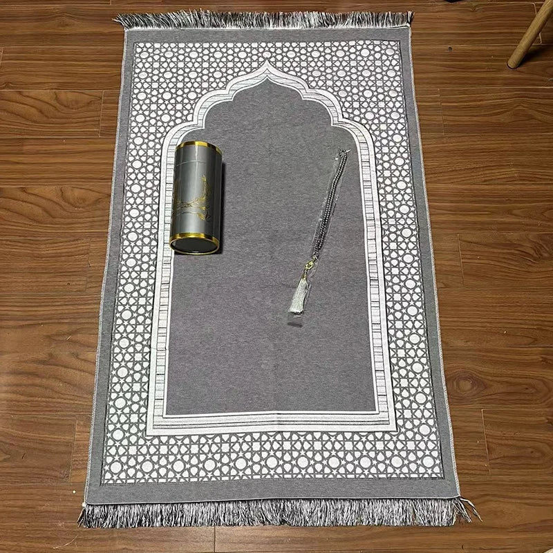 3 Piece Muslim Prayer Mat Set With Bag And Beads 1005008404522827-B-03