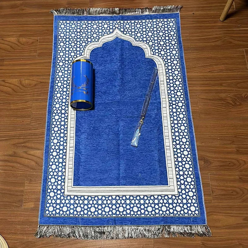 3 Piece Muslim Prayer Mat Set With Bag And Beads 1005008404522827-B-03