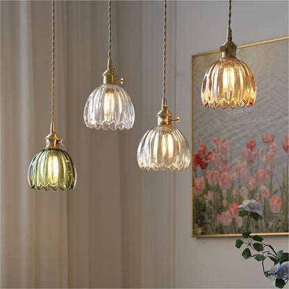 Modern Retro Glass Flower Pendant Light