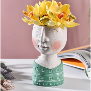 Face Planter Figurine Head Planter Pot