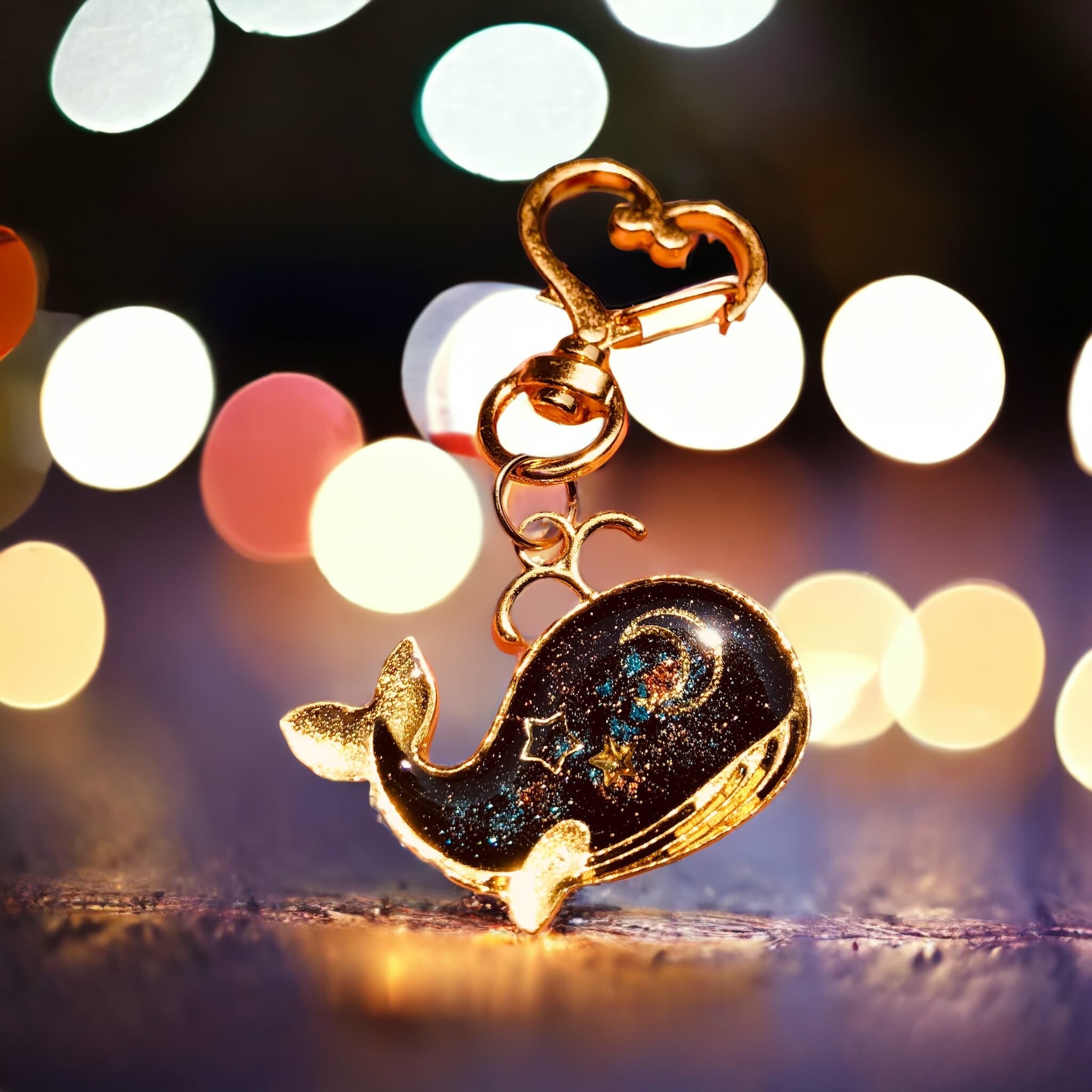 Handmade Whale Keychain With Starry Sky Inside