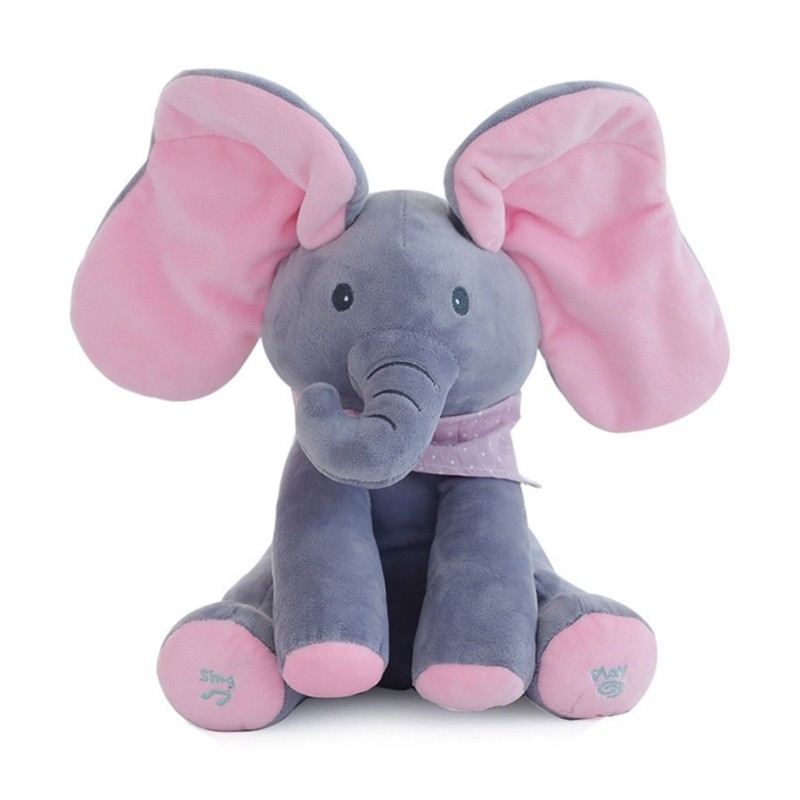 Peek-A-Boo Elephant Plush Toy Children'S Educational Electric