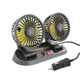 Portable 360° Rotating Car Fan With Dual Heads For Dashboard, Rv, Truck