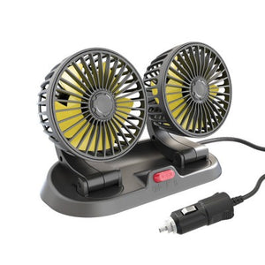 Portable 360° Rotating Car Fan With Dual Heads For Dashboard, Rv, Truck