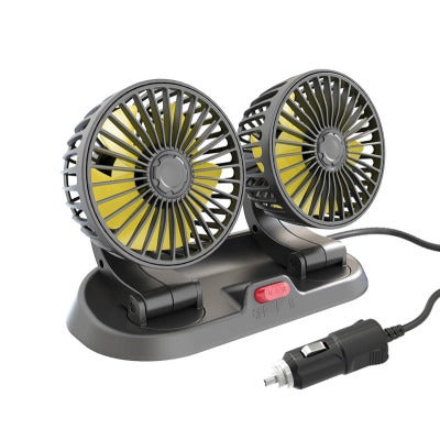 Portable 360° Rotating Car Fan With Dual Heads For Dashboard, Rv, Truck